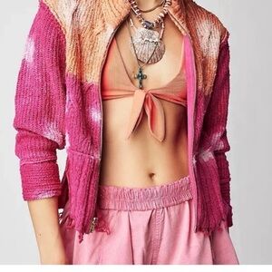 Free People Cardigan Zip-Up Sweater, Size Small
